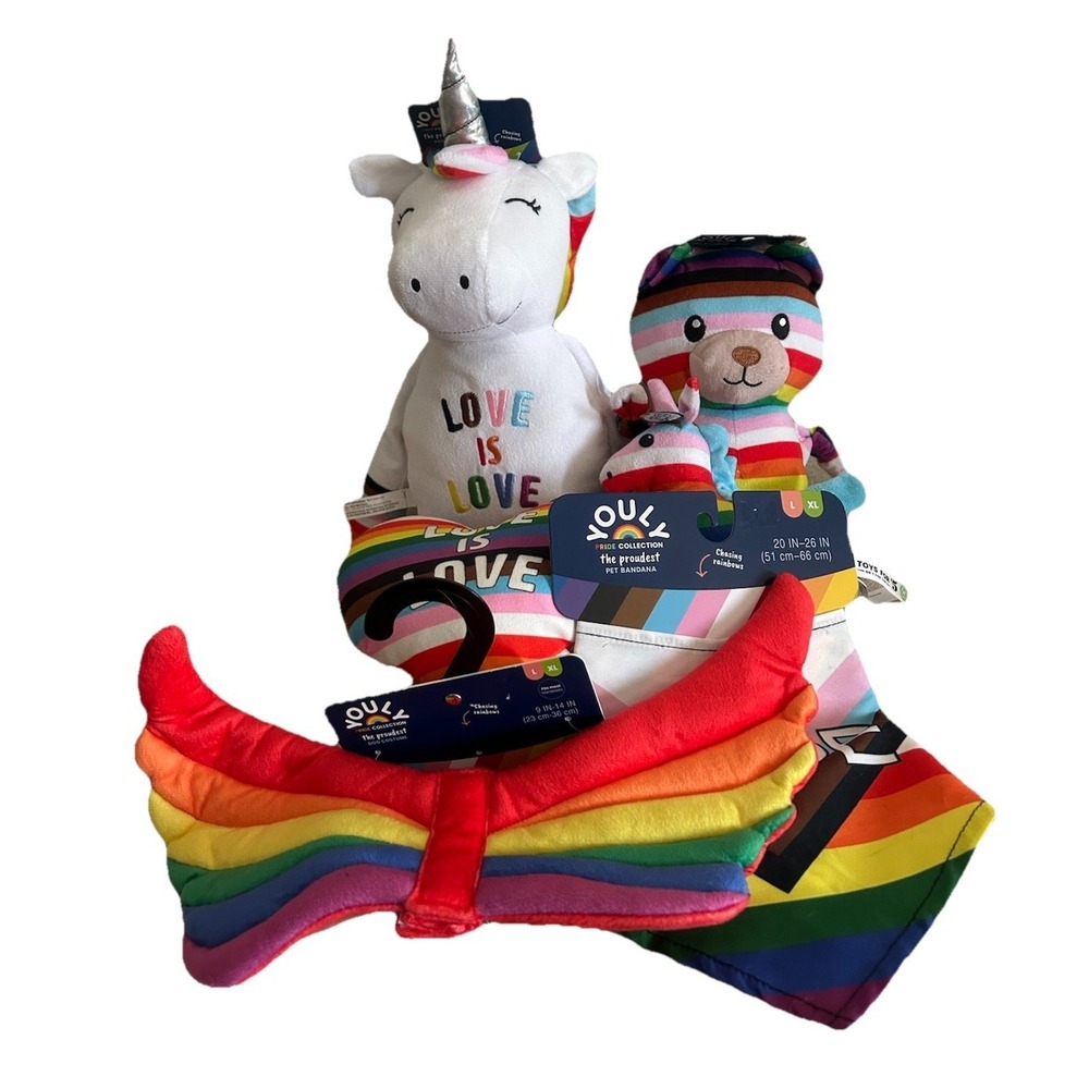 Youly Pride Collection Large Dog Package 6 items Unicorn, Bear, Wings,  Heart